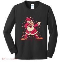 Dabbing Santa Cartoon Kids Long Sleeve Shirt thumb 0