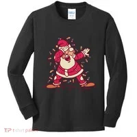 Dabbing Santa Cartoon Kids Long Sleeve Shirt thumb 0