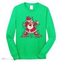 Dabbing Santa Cartoon Long Sleeve Shirt thumb 0