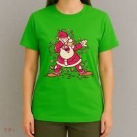 Dabbing Santa Cartoon T-Shirt thumb 4