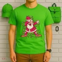 Dabbing Santa Cartoon T-Shirt thumb 6