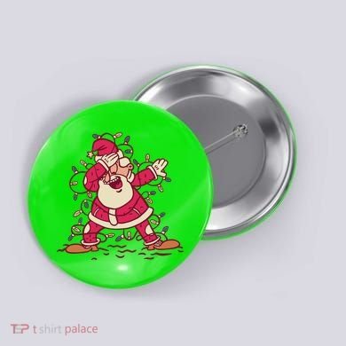 Dabbing Santa Cartoon Button