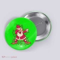 Dabbing Santa Cartoon Button thumb 0