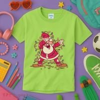 Dabbing Santa Cartoon Kids T-Shirt thumb 3