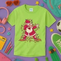Dabbing Santa Cartoon Kids T-Shirt thumb 3