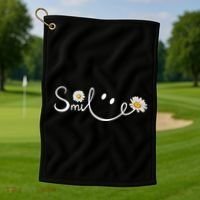 Daisy Smile Cute Gift Golf Towel thumb 1