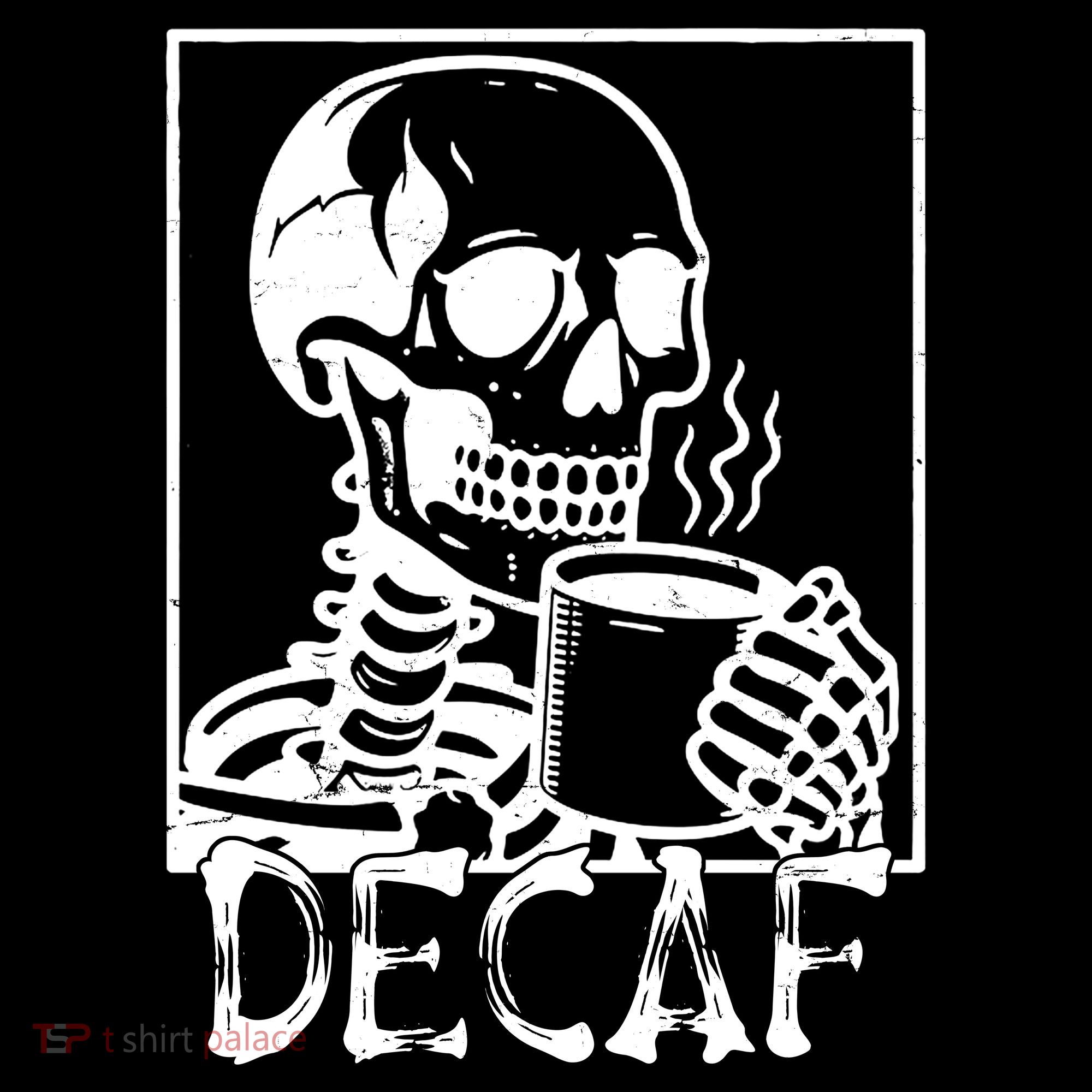 Decaf Skeleton Coffee Skull  Coaster