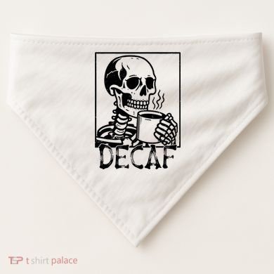Decaf Skeleton Coffee Skull  USA-Made Doggie Bandana