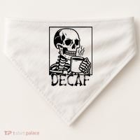 Decaf Skeleton Coffee Skull  USA-Made Doggie Bandana thumb 0