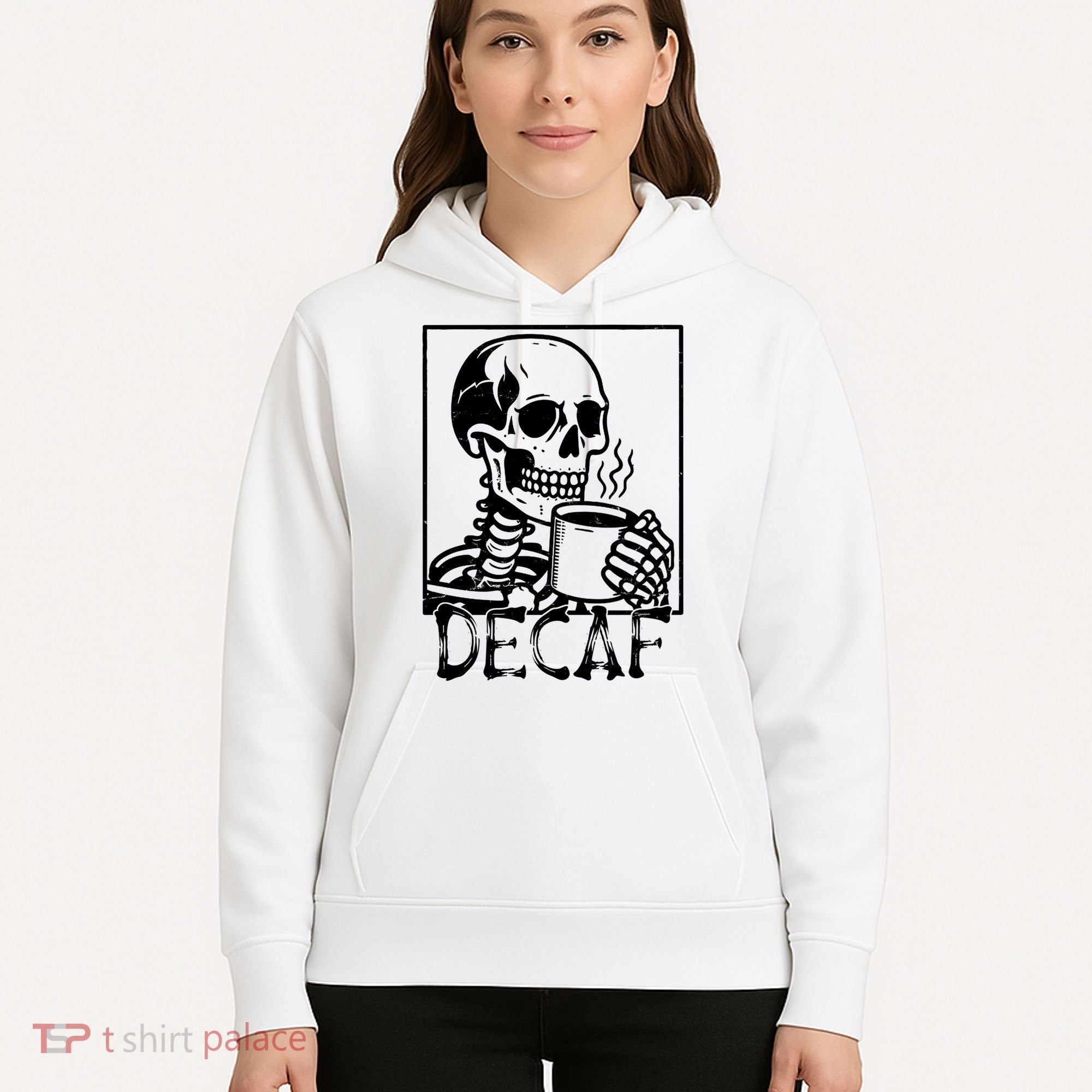 Decaf Skeleton Coffee Skull  Hoodie