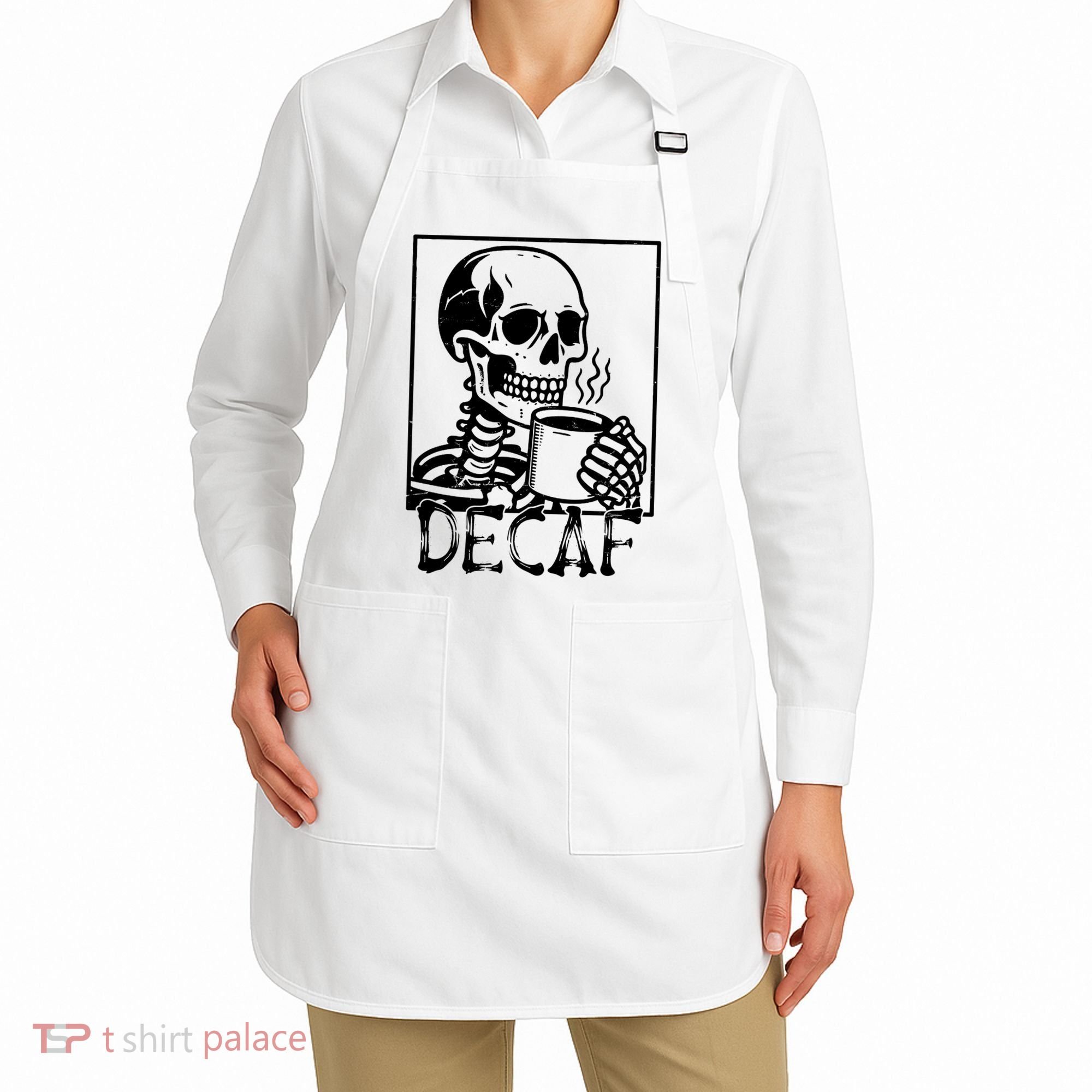 Decaf Skeleton Coffee Skull  Apron