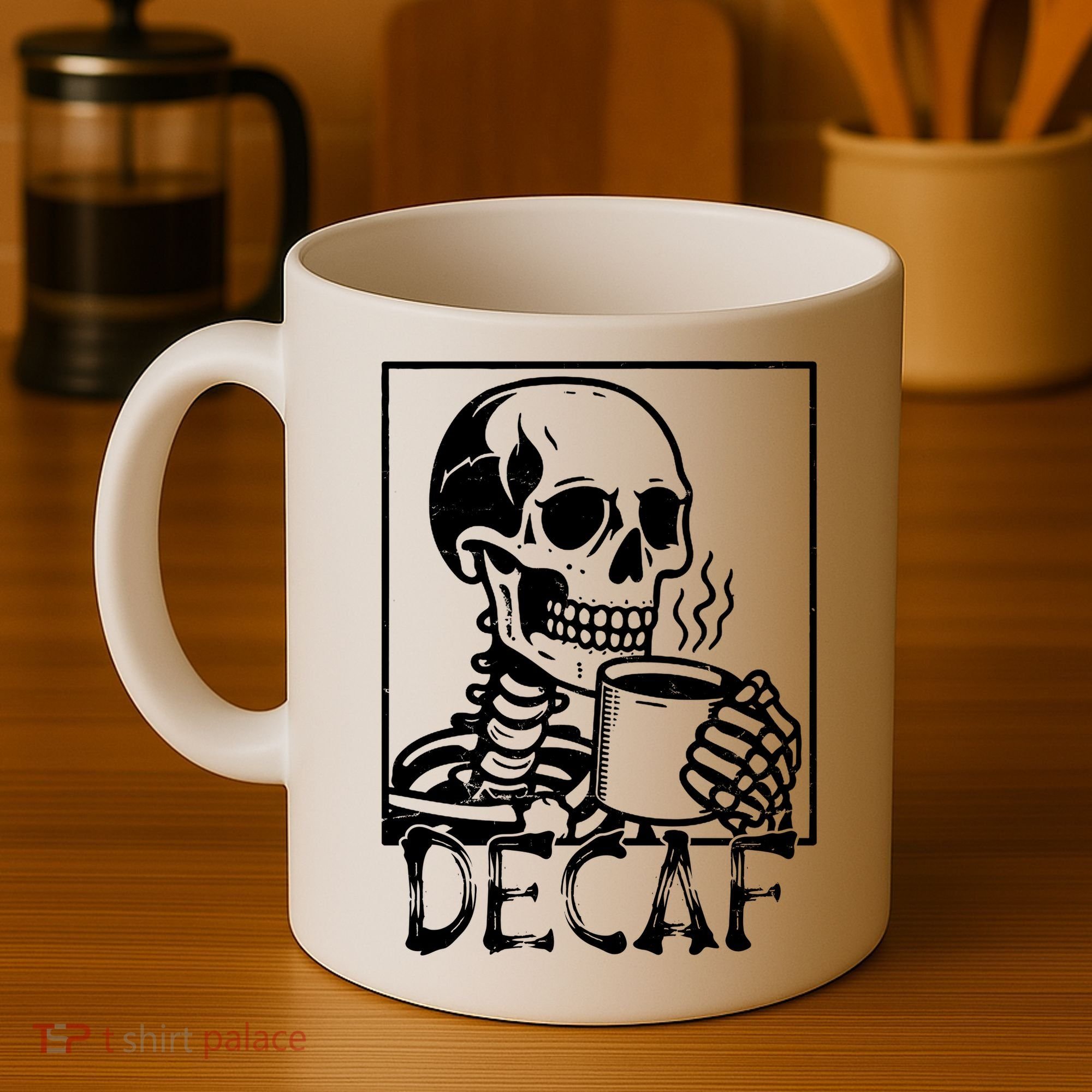 Decaf Skeleton Coffee Skull  Coffee Mug