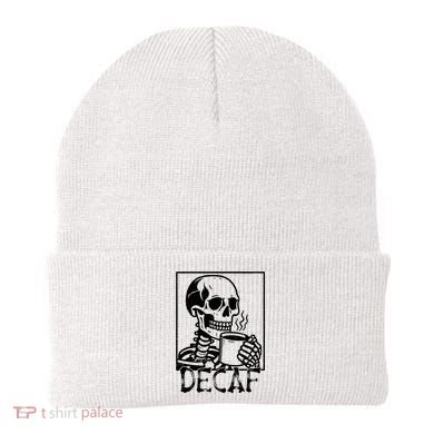 Decaf Skeleton Coffee Skull  Beanie