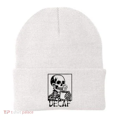 Decaf Skeleton Coffee Skull  Beanie