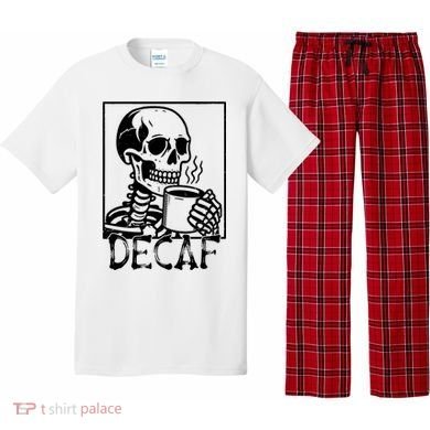 Decaf Skeleton Coffee Skull  Pajama Set