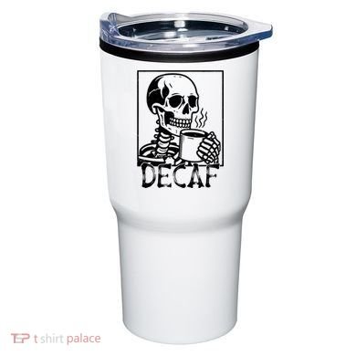 Decaf Skeleton Coffee Skull  Tumbler