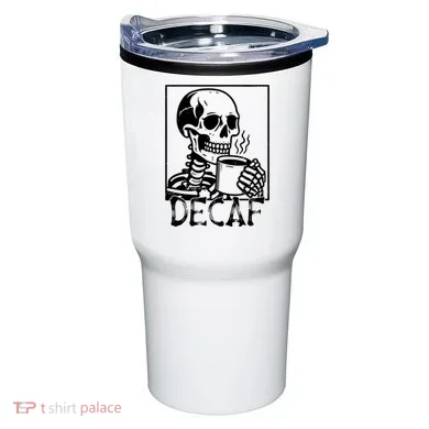Decaf Skeleton Coffee Skull  Tumbler