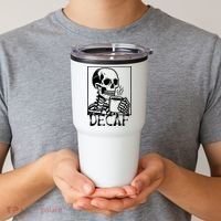 Decaf Skeleton Coffee Skull  Tumbler thumb 2