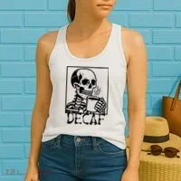 Decaf Skeleton Coffee Skull  Women's Tank Top thumb 2