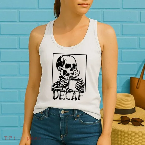Decaf Skeleton Coffee Skull  Women's Tank Top