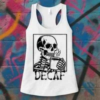 Decaf Skeleton Coffee Skull  Women's Tank Top thumb 3