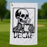 Decaf Skeleton Coffee Skull  Golf Towel thumb 1