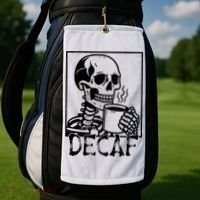 Decaf Skeleton Coffee Skull  Golf Towel thumb 2