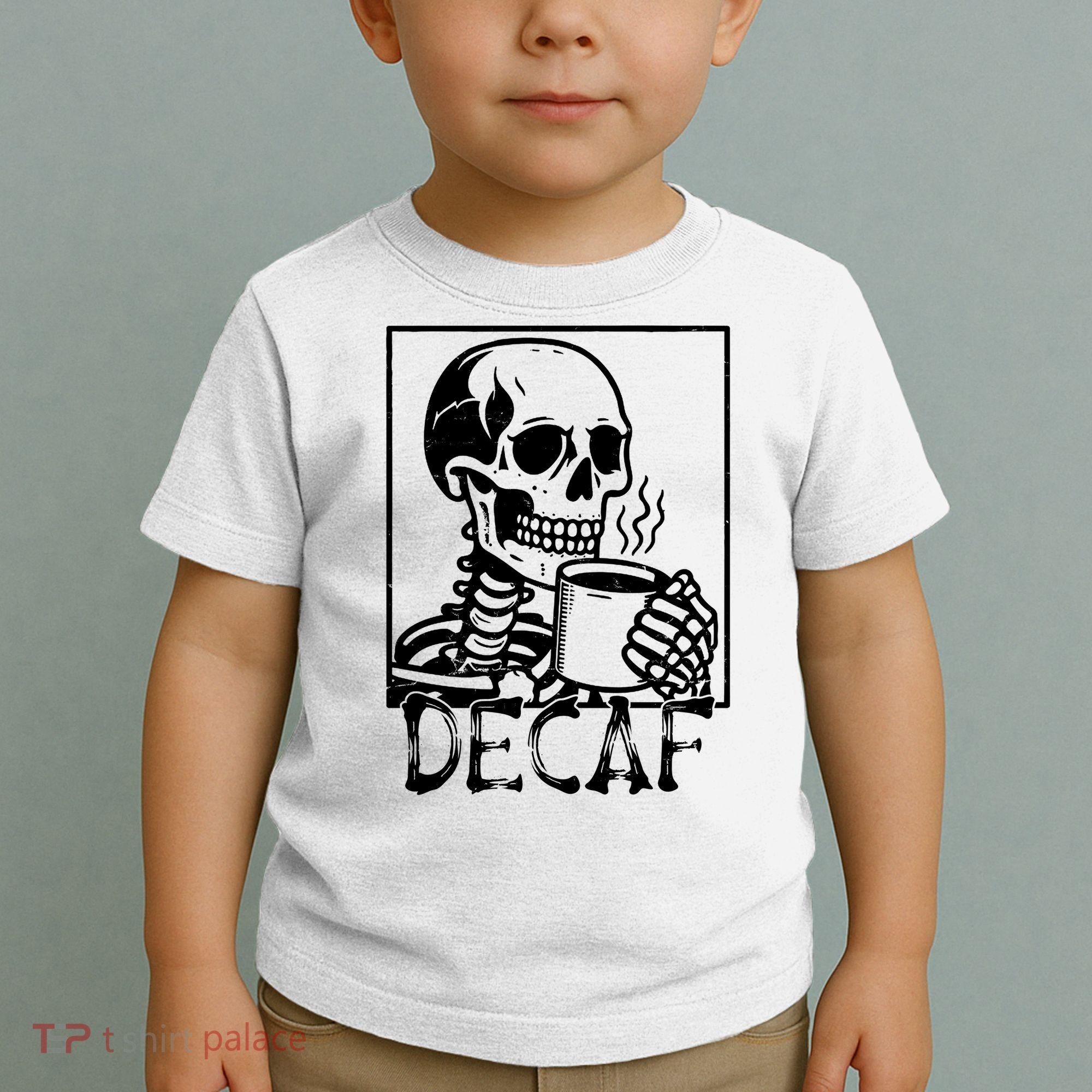 Decaf Skeleton Coffee Skull  Toddler T-Shirt