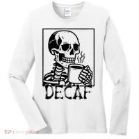 Decaf Skeleton Coffee Skull  Women's Long Sleeve Shirt thumb 0