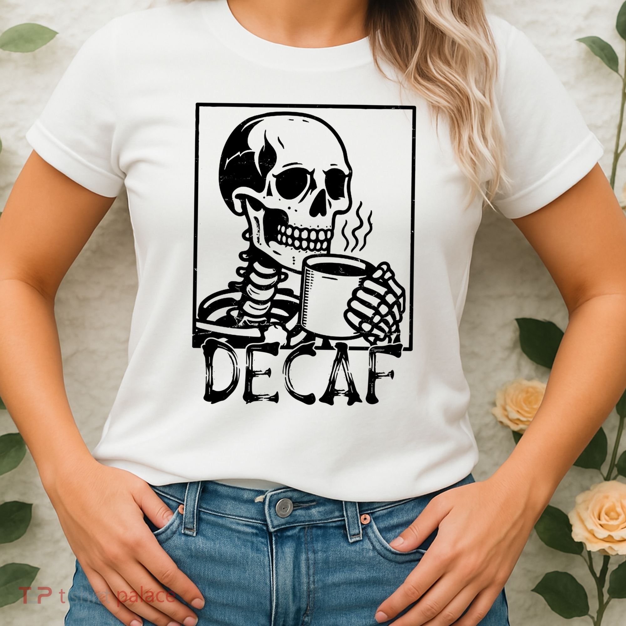 Decaf Skeleton Coffee Skull  Women's T-Shirt