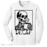 Decaf Skeleton Coffee Skull  Kids Long Sleeve Shirt thumb 0