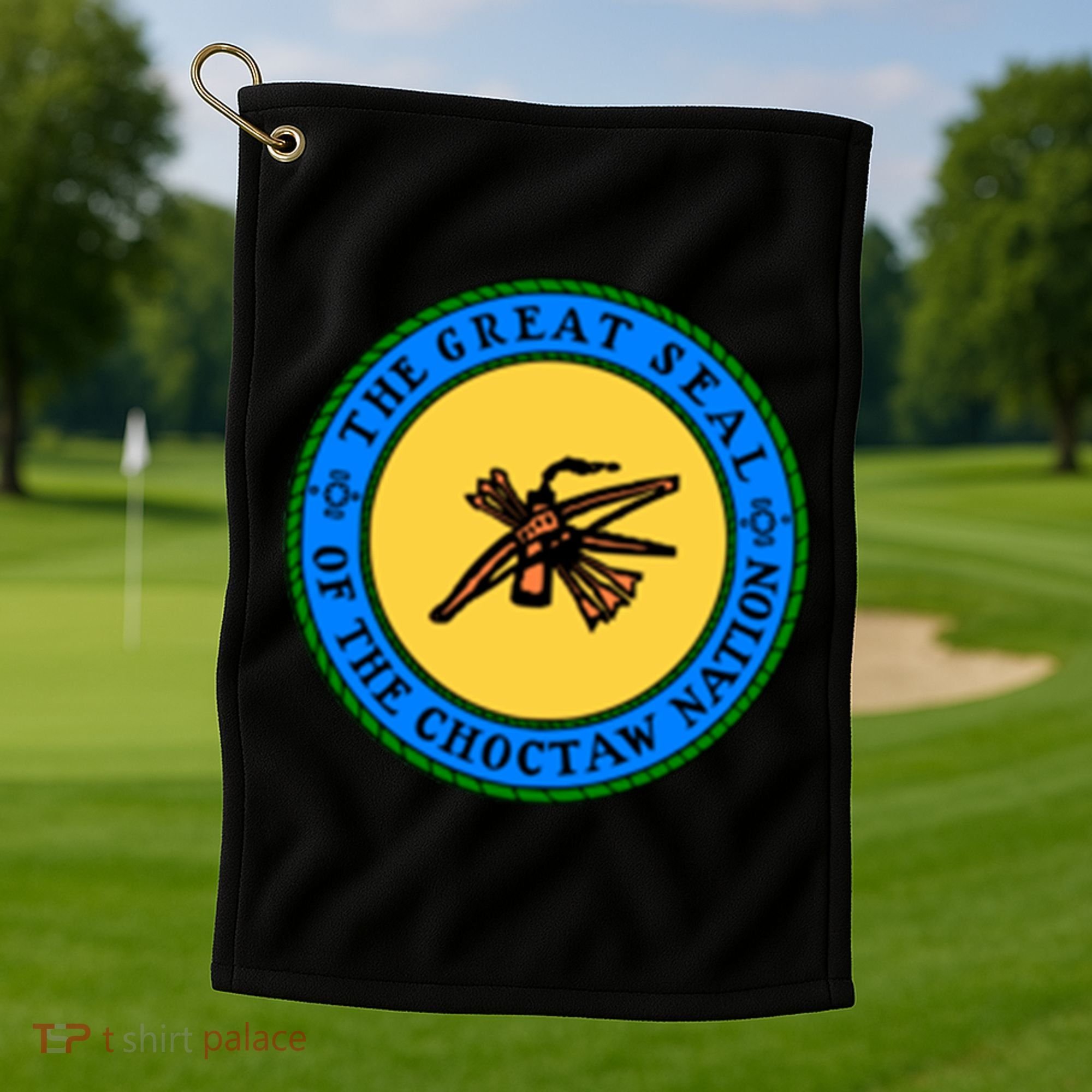 Double Sided Choctaw Nation Flag Gift Choctaw Gift Golf Towel