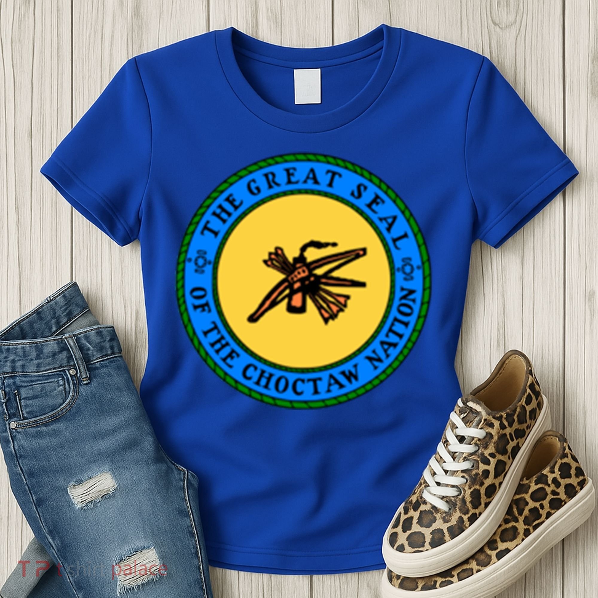 Double Sided Choctaw Nation Flag Gift Choctaw Gift Women's T-Shirt