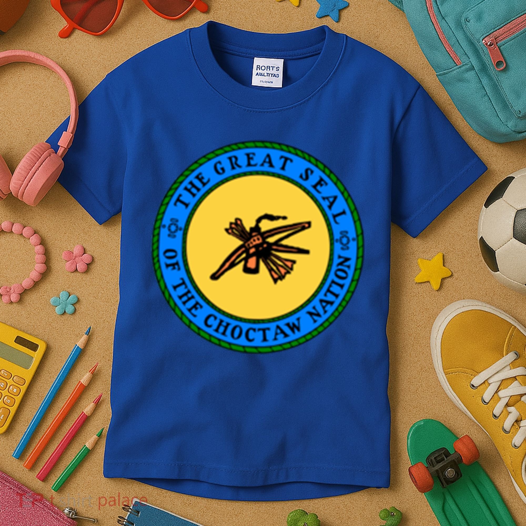 Double Sided Choctaw Nation Flag Gift Choctaw Gift Kids T-Shirt