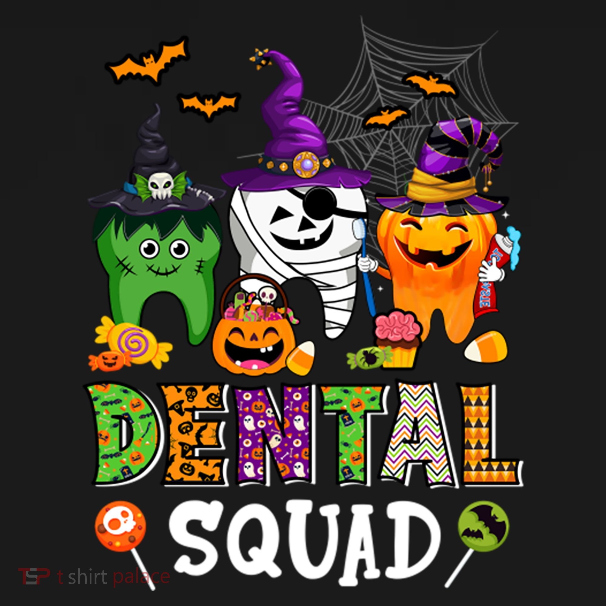 Dental Squad Costume Trick Or Teeth Denstist Halloween Ghost Gift Pajama Set