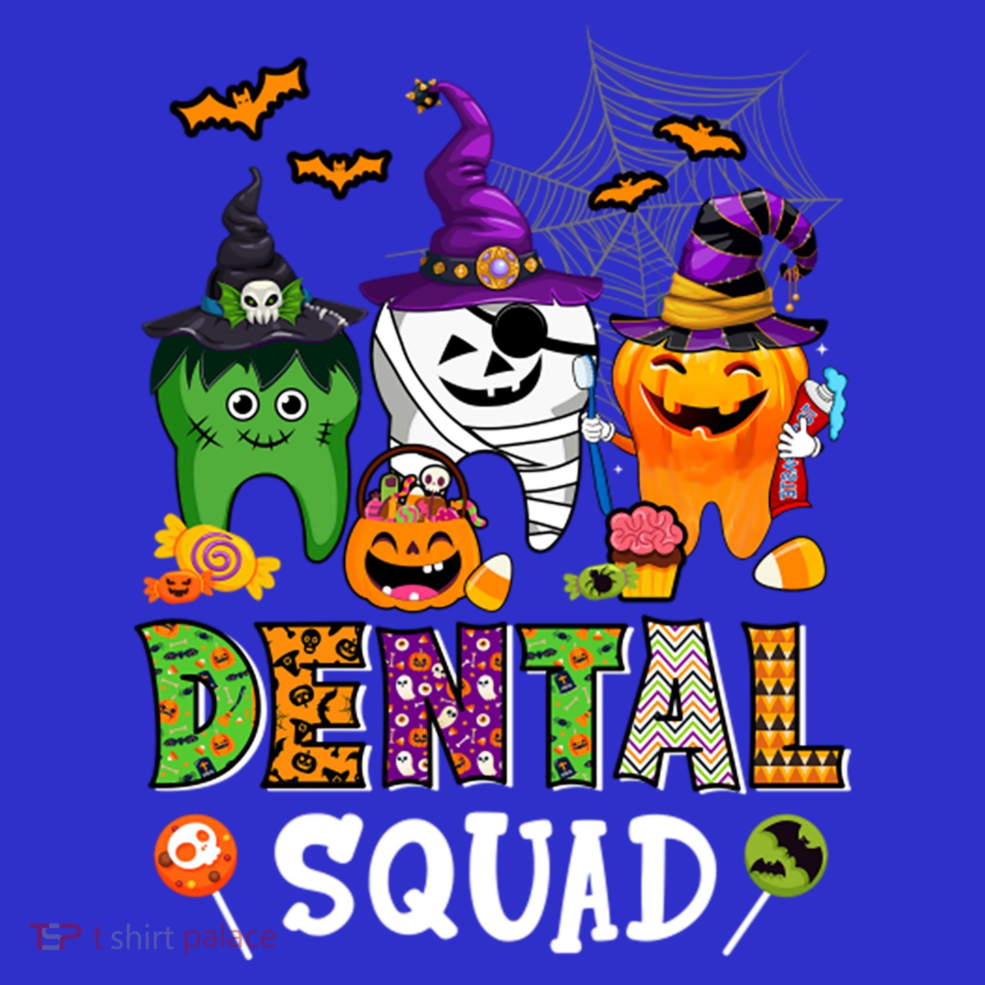 Dental Squad Costume Trick Or Teeth Denstist Halloween Ghost Gift Polo
