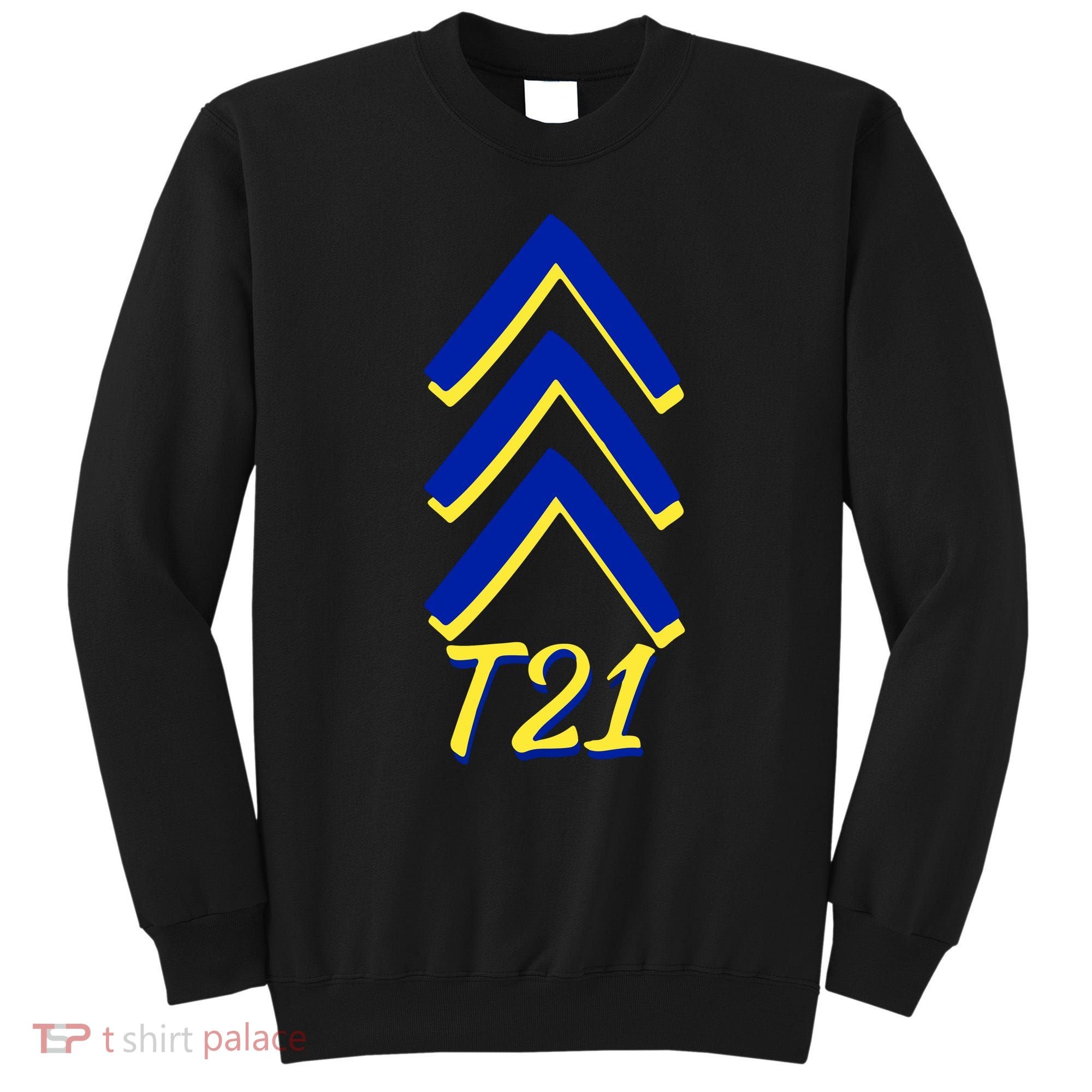 Down Syndrome Chevron Arrow For Trisomy 21 T21 For Down Syndrome Awareness Gift Sweatshirt