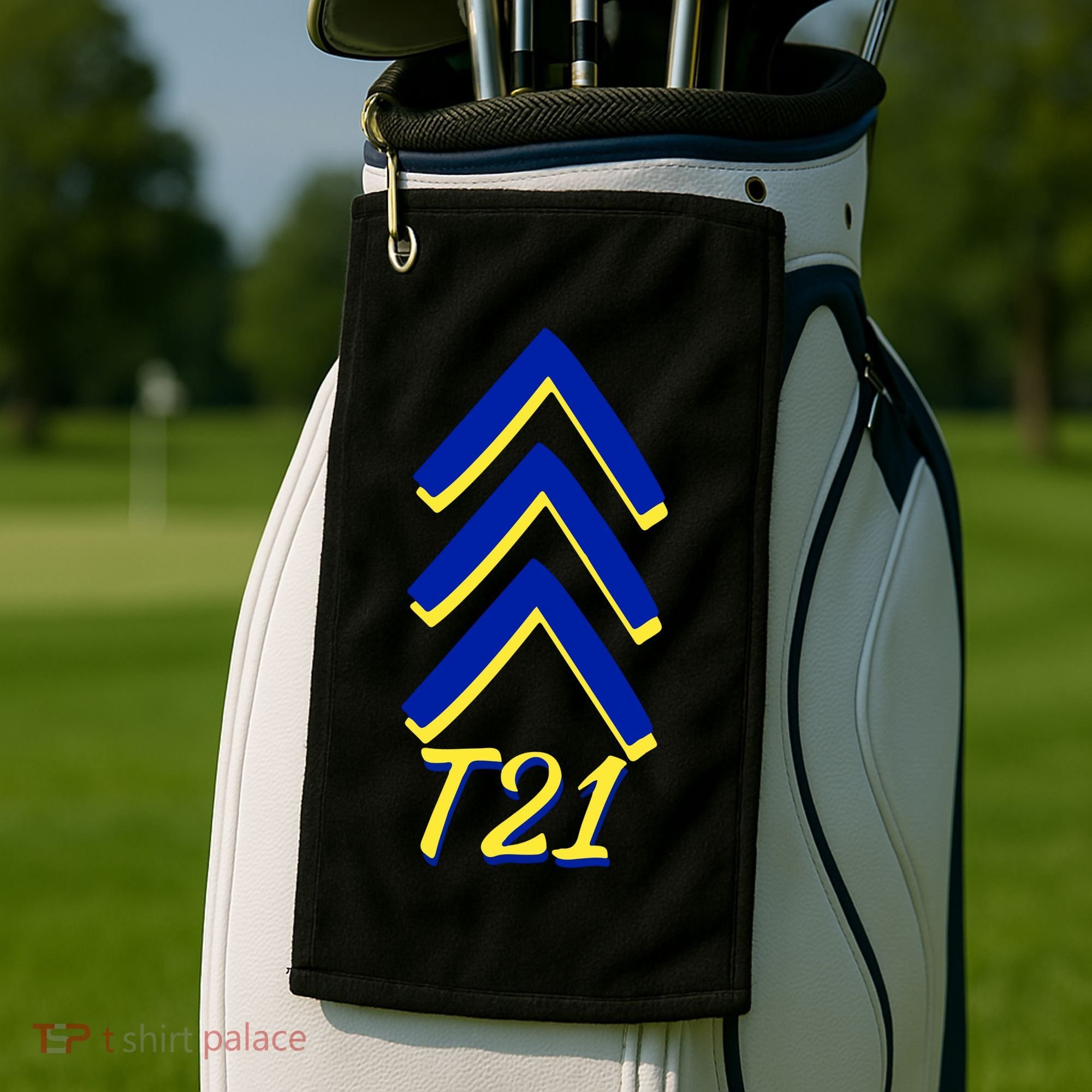 Down Syndrome Chevron Arrow For Trisomy 21 T21 For Down Syndrome Awareness Gift Golf Towel
