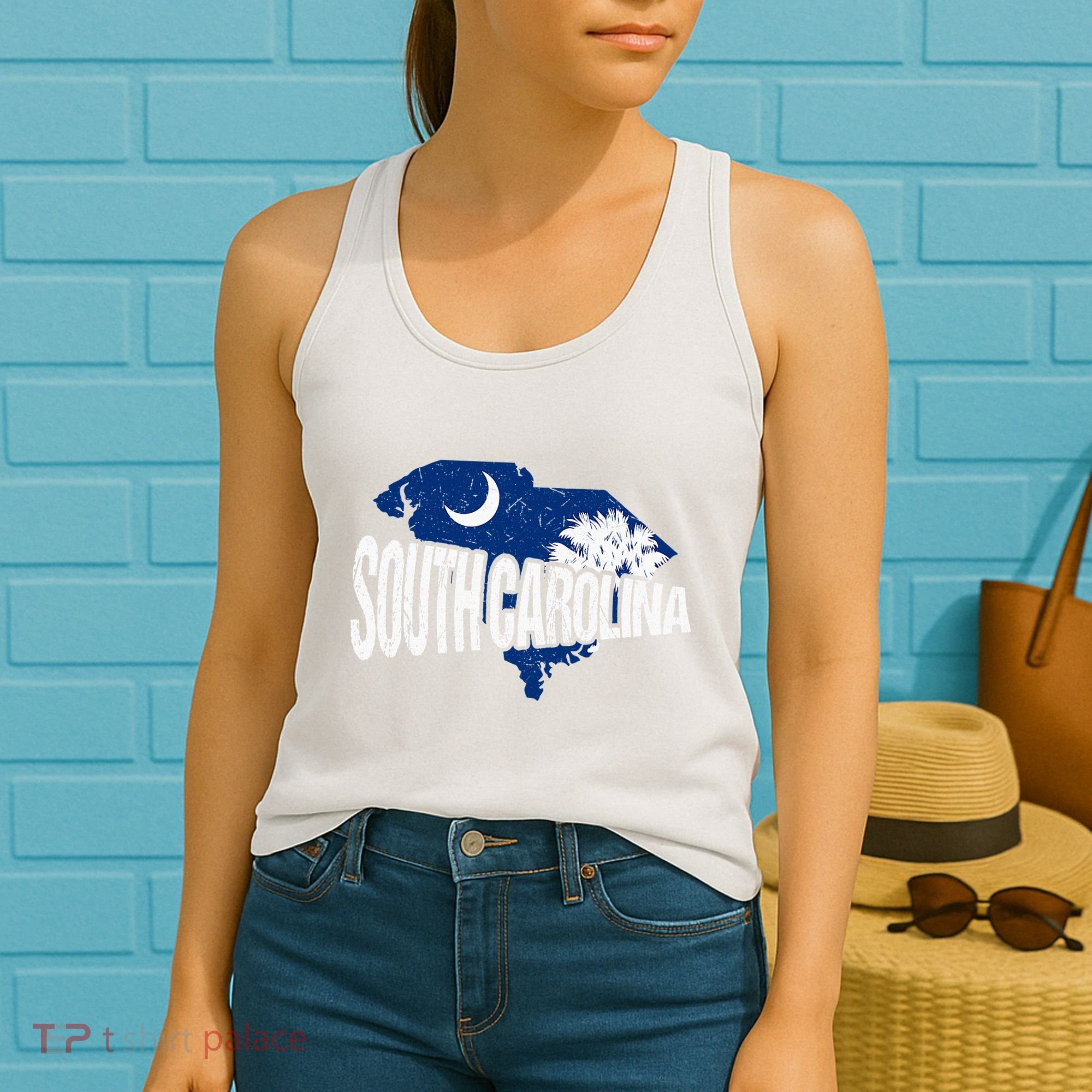 Distressed South Carolina Women's Tank Top