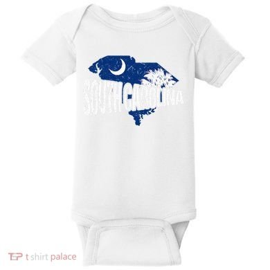 Distressed South Carolina Baby Bodysuit