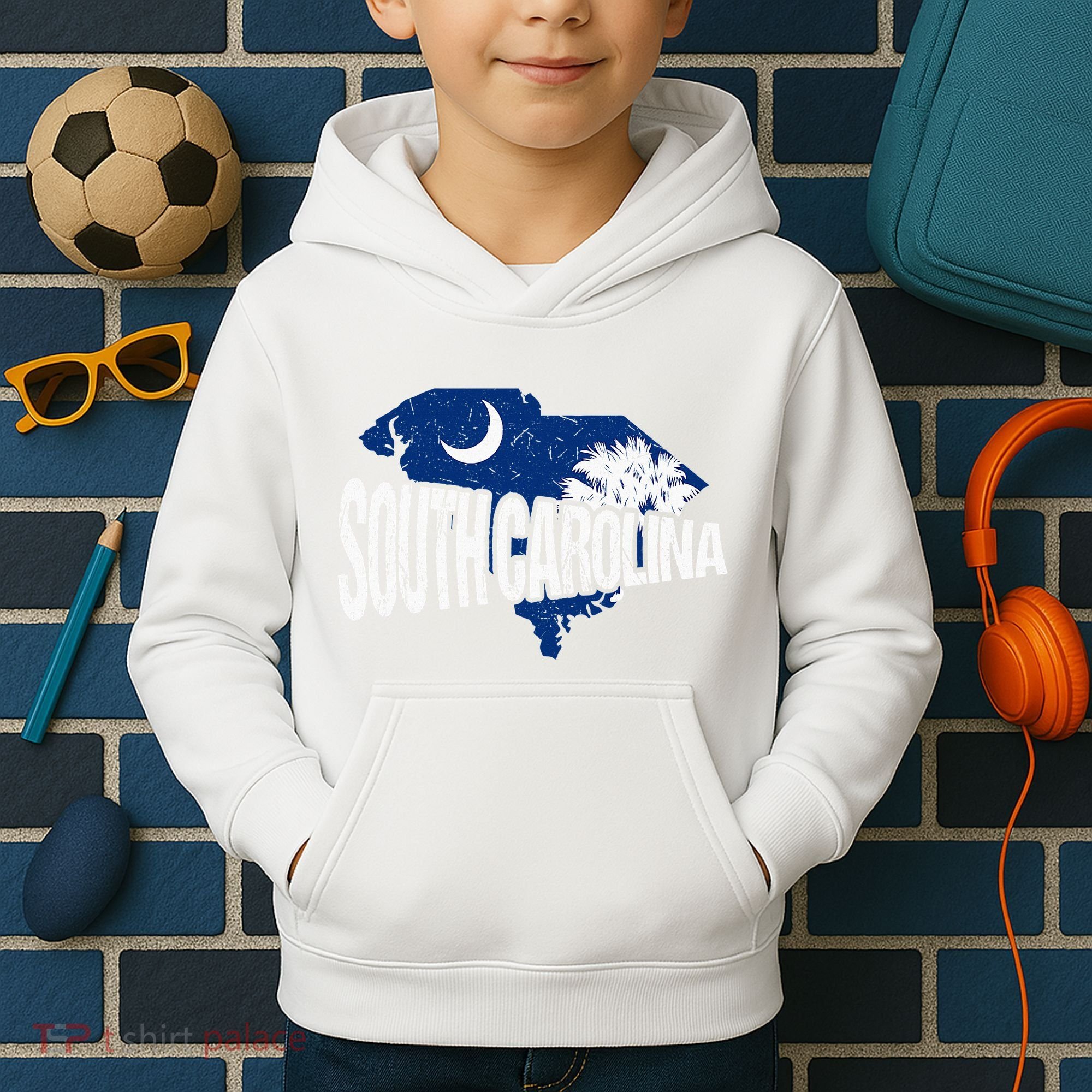 Distressed South Carolina Kids Hoodie