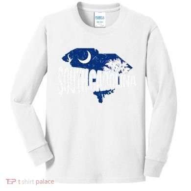 Distressed South Carolina Kids Long Sleeve Shirt