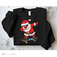 Dabbing Santa Claus Kids Boys Skate Skateboard Christmas TShirt Sweatshirt thumb 2