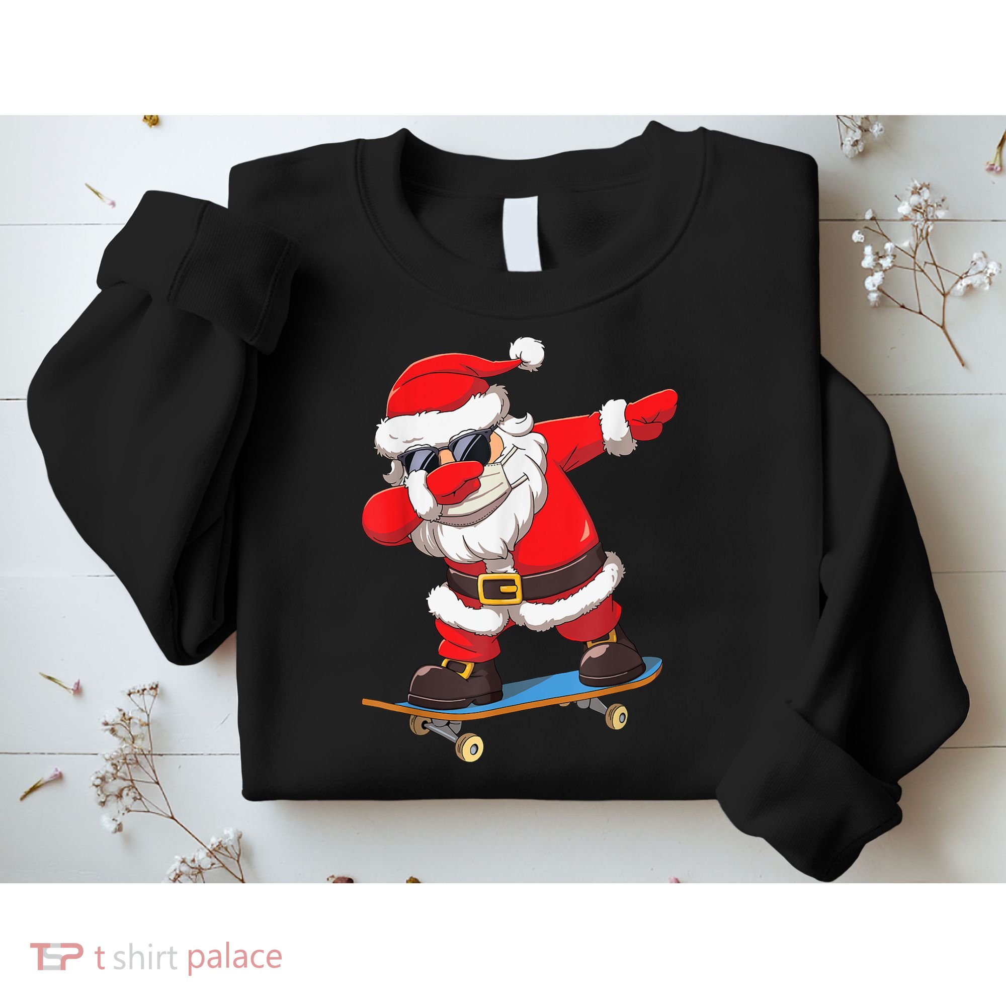 Dabbing Santa Claus Kids Boys Skate Skateboard Christmas TShirt Sweatshirt