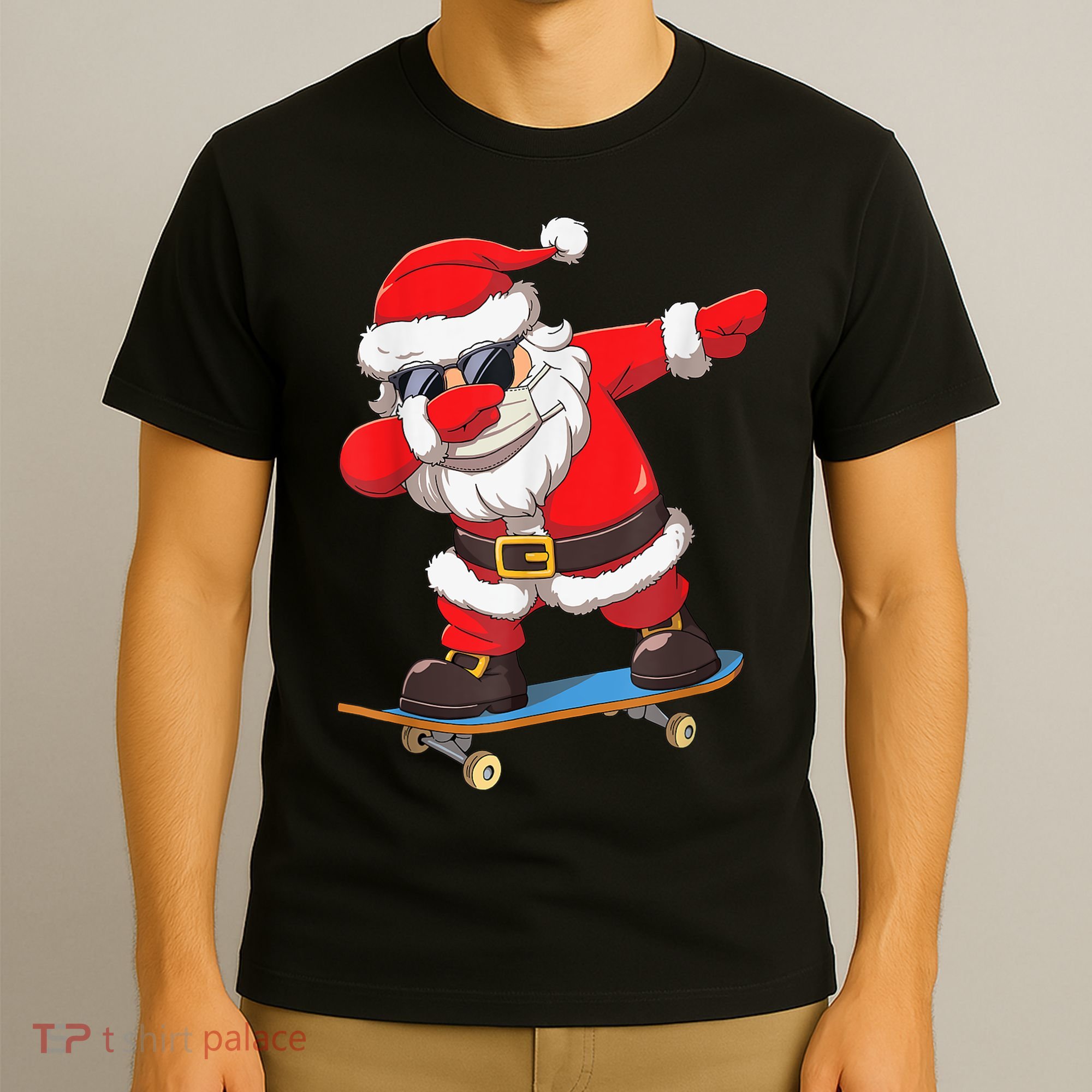 Dabbing Santa Claus Kids Boys Skate Skateboard Christmas TShirt T-Shirt