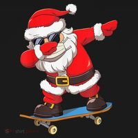 Dabbing Santa Claus Kids Boys Skate Skateboard Christmas TShirt T-Shirt thumb 7