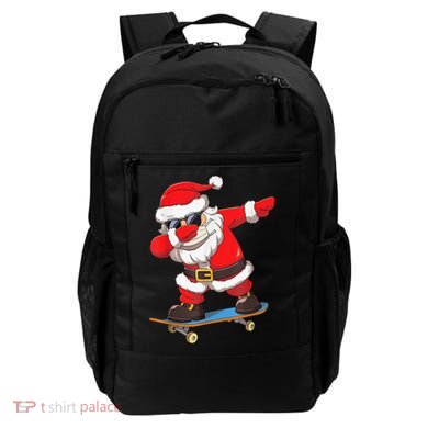 Dabbing Santa Claus Kids Boys Skate Skateboard Christmas TShirt Backpack
