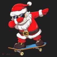 Dabbing Santa Claus Kids Boys Skate Skateboard Christmas TShirt Beanie thumb 2