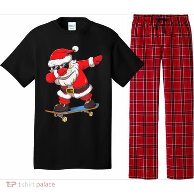 Dabbing Santa Claus Kids Boys Skate Skateboard Christmas TShirt Pajama Set