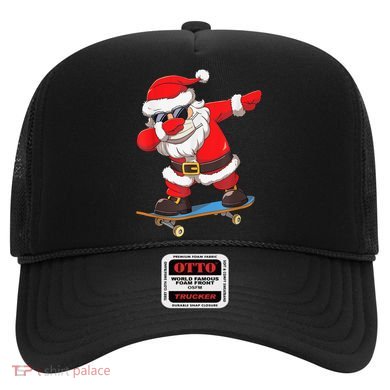 Dabbing Santa Claus Kids Boys Skate Skateboard Christmas TShirt Hat
